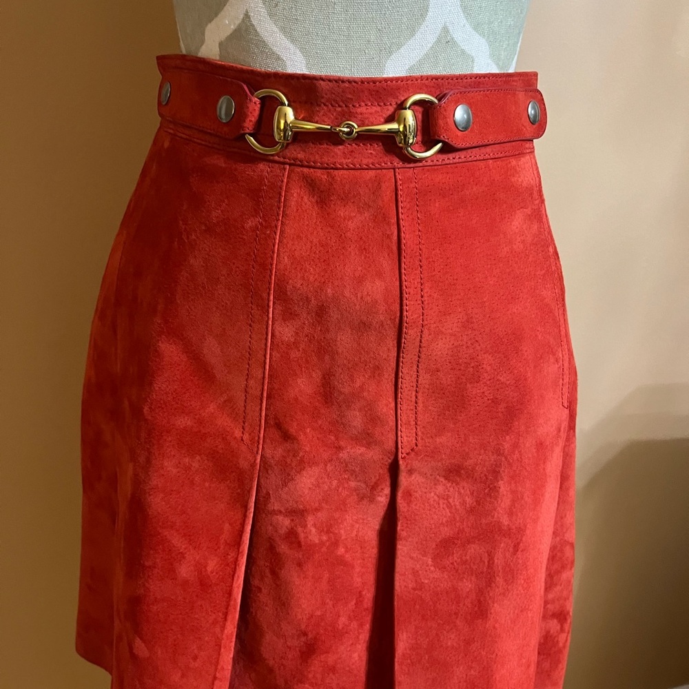 Gucci Horsebit Leather Suede Mini Skirt - Picture 9 of 14